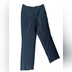 Lafayette 148 New York Womens Flat Black Pants Straight Wide Leg Size 10